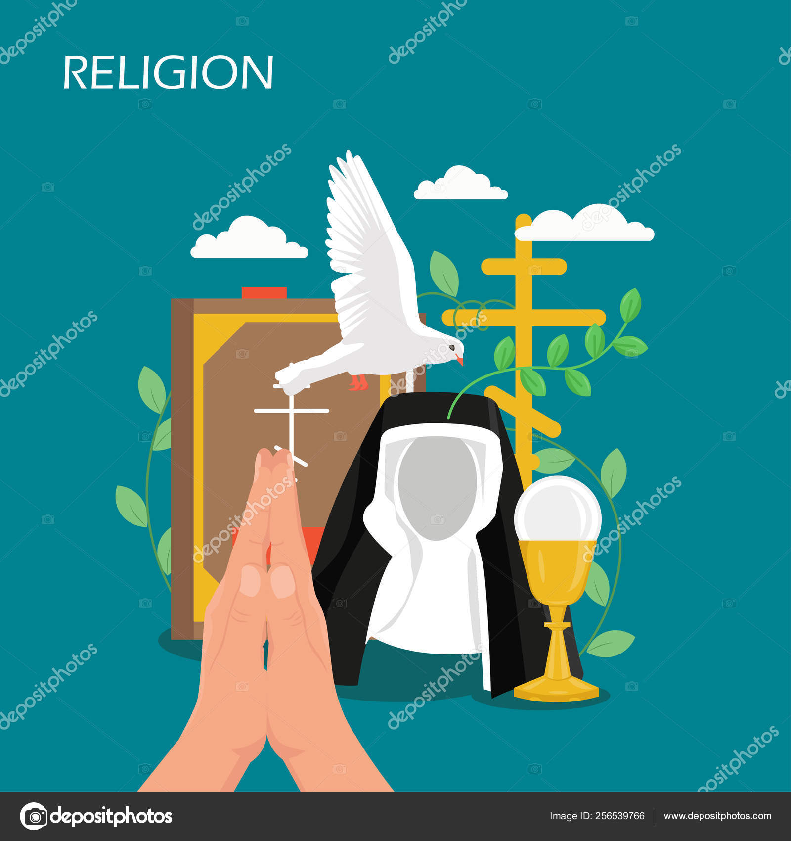 キリスト教ベクトルフラットスタイルデザインイラスト ストックベクター C Skypistudio