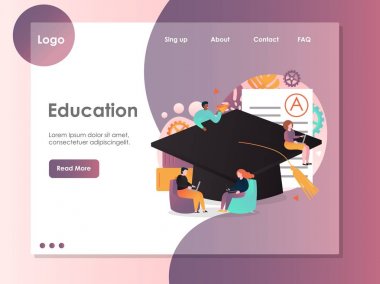 Eğitim vektör web sitesi açılış sayfası tasarım şablonu