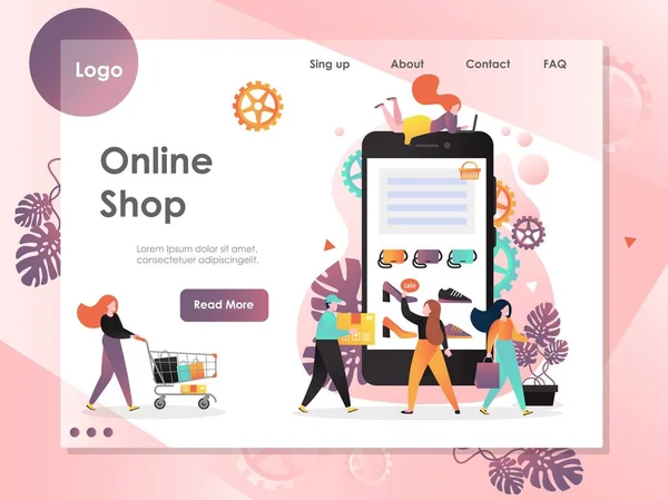 Online-Shop-Vektor Website Landing Page Design-Vorlage — Stockvektor