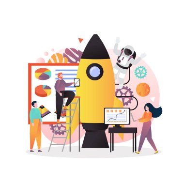 Web banner, web sayfası için uzay teknolojileri vektör kavramı