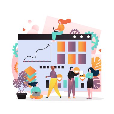 Web banner, web sayfası için stratejik zamanlama vektör kavramı