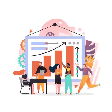 Web banner, web sitesi sayfası için Iş ekibi vektör kavramı