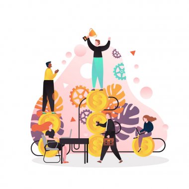 Web banner, web sitesi sayfası için İş zafer vektör kavramı