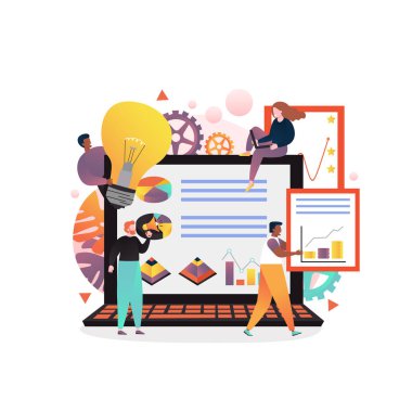 Web afişi için çalışma akışı vektör kavramı, web sayfası