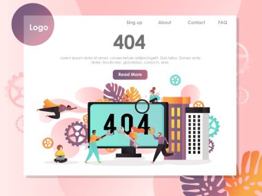 404 sayfa hata vektör Web sitesi açılış sayfası şablonu bulunamadı