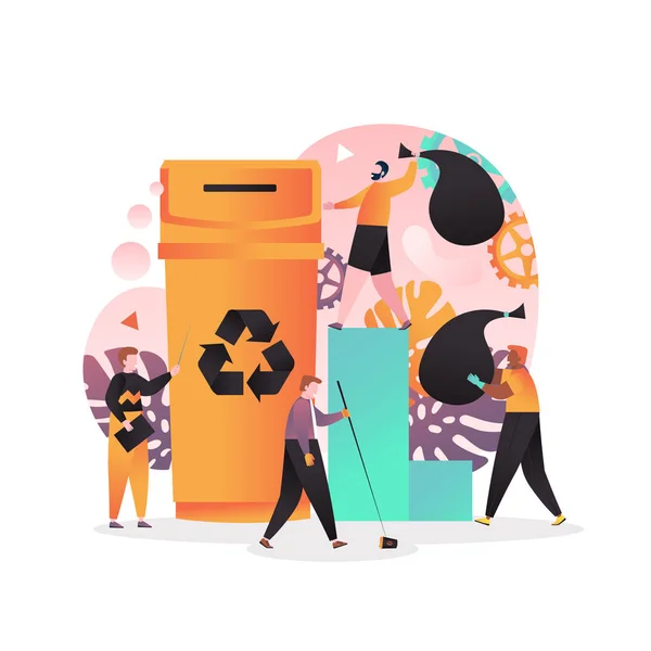 Concept de tri et de recyclage des déchets pour bannière web, page web — Image vectorielle