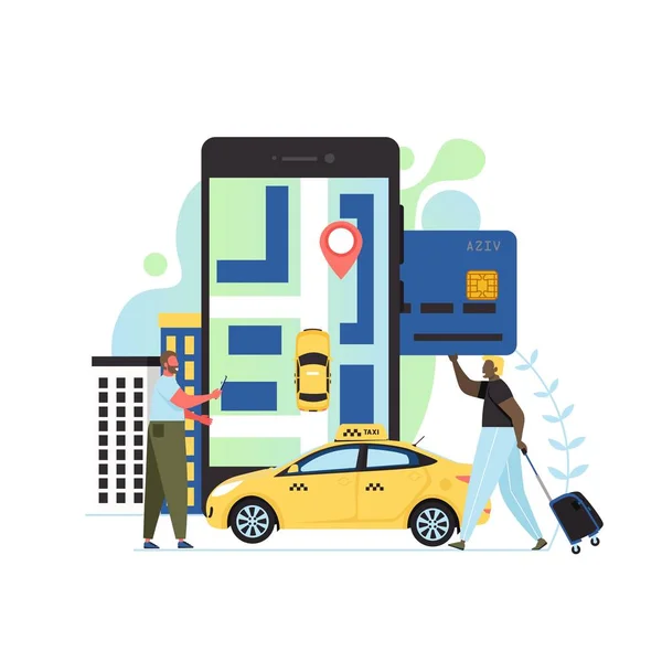 App táxi vetor design de estilo plano ilustração — Vetor de Stock