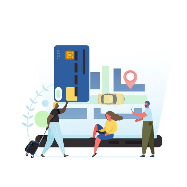 App taxi vecteur plat illustration de conception de style — Image vectorielle