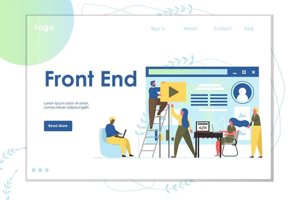 フロントエンドベクトルウェブサイトランディングページデザインテンプレート — ストックベクタ