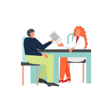 Tıbbi reçete, vektör düz stil tasarım illüstrasyon