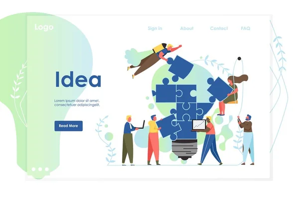 Idee vektor website landung seite design template — Stockvektor