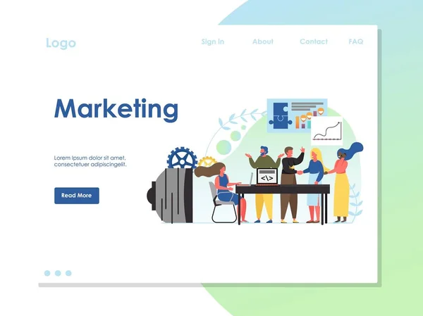 Marketing vector página web landing page diseño plantilla — Vector de stock