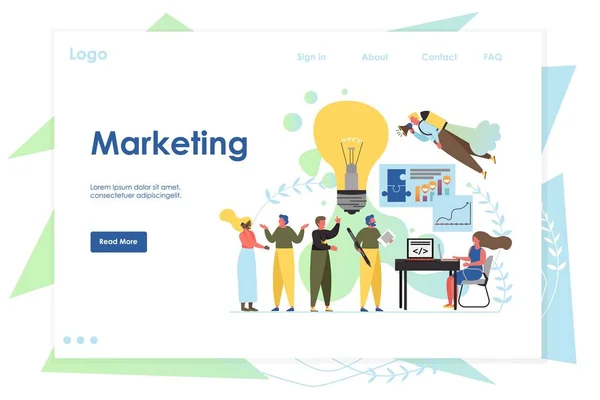 Marketing Vektor Website Landing Page Design Vorlage — Stockvektor