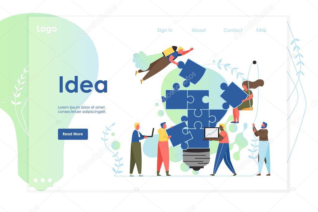 Idea vector website landing page design template