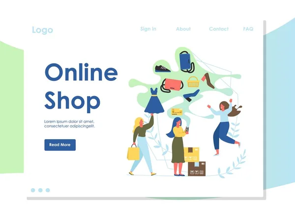 Online-Shop-Vektor Website Landing Page Design-Vorlage — Stockvektor