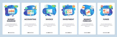 Web sitesi ve mobil uygulama ekranları vektör şablonu onboarding