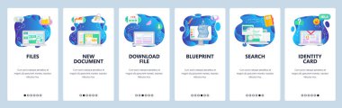 Web sitesi ve mobil uygulama ekranları vektör şablonu onboarding