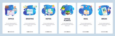 Web sitesi ve mobil uygulama ekranları vektör şablonu onboarding
