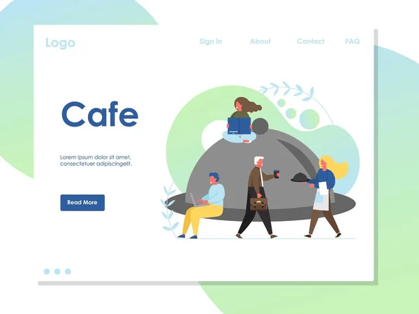 Cafe Vector webbplats målsida designmall — Stock vektor