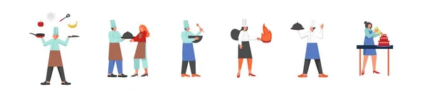 Набор шеф-повара ресторана, векторная плоская иллюстрация — стоковый вектор