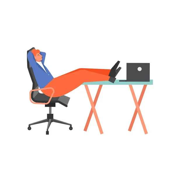 Empresario descansando, ilustración de diseño de estilo plano vectorial — Vector de stock