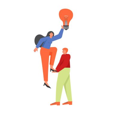 İş başarı kavramı vektör düz stil tasarım illüstrasyon