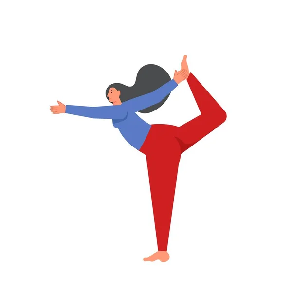 Señor de la danza yoga pose, vector plano estilo diseño ilustración — Vector de stock