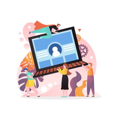 Web banner, web sayfası için modern gadget'lar vektör kavramı