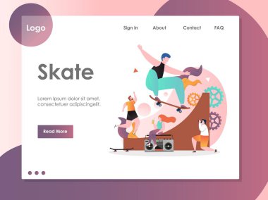 Paten vektör web sitesi açılış sayfası tasarım şablonu
