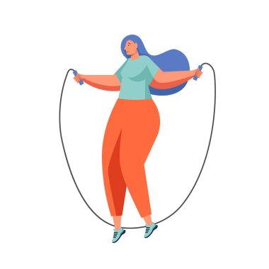 Fitness ve spor salonu insanlar vektör düz izole illüstrasyon