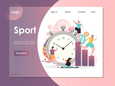 Spor vektör web sitesi açılış sayfası tasarım şablonu