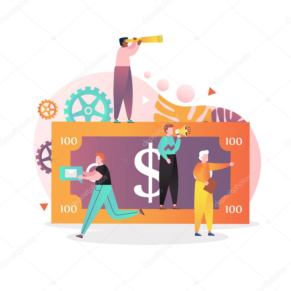 Money promotion vector concept for web banner, website page