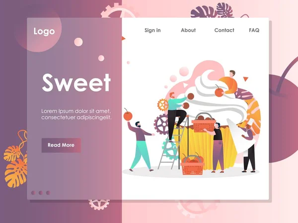 Sweet Vector webbplats målsida Design mall — Stock vektor