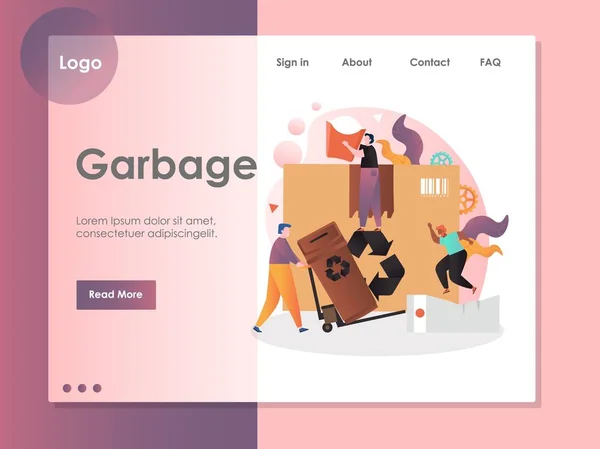 垃圾矢量网站着陆页设计模板 — 图库矢量图片