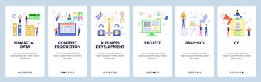 Web sitesi ve mobil uygulama ekranları vektör şablonu onboarding