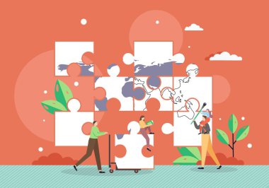 Ebeveynler çocuk dünyası, vektör düz illüstrasyon