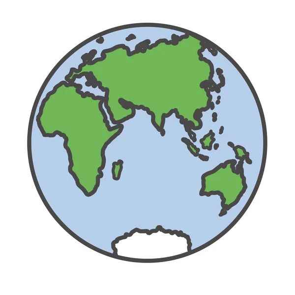 Globus und Erde-Vektorsymbol für Computer- und Handy-Apps — Stockvektor