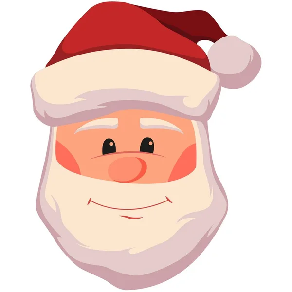 Smiling santa claus face vector illustration. Christmas santa claus head icon isolated on white background. Cute cartoon character — Stock Vector