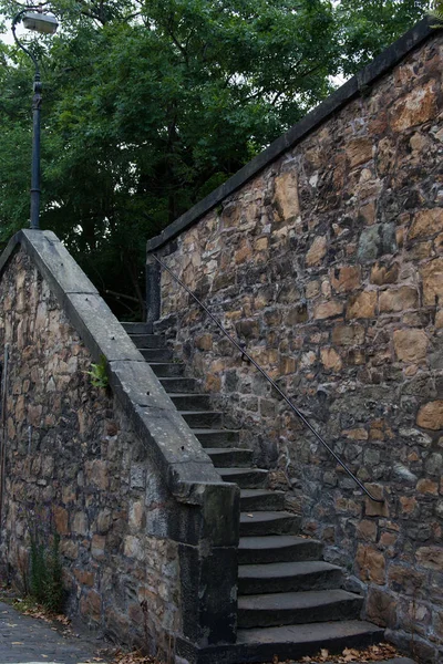 Eski Aşınmış Taş Basamaklar Edinburgh Skoçya - Stok İmaj