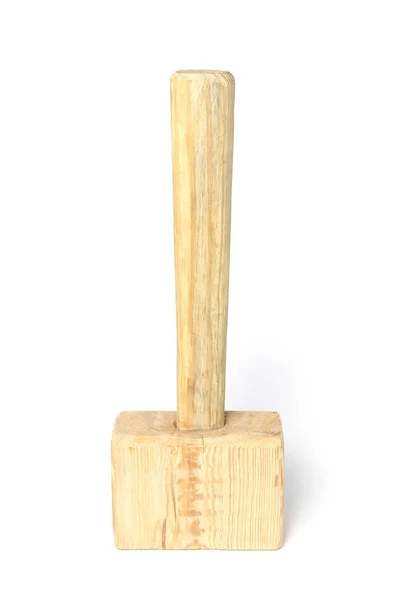 Mallet Ferramenta Carpinteiro Fundo Branco Perto — Fotografia de Stock