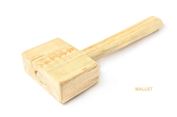 Mallet Ferramenta Carpinteiro Fundo Branco Perto — Fotografia de Stock