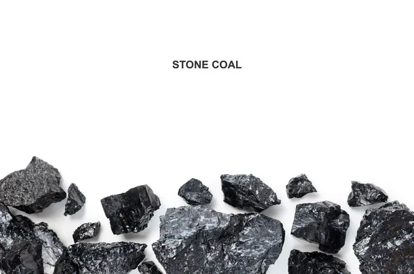 Carbón Duro Sobre Fondo Blanco Combustible Energía Primer Plano —  Fotos de Stock