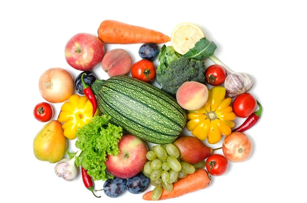 Groenten Fruit Een Witte Achtergrond Close — Stockfoto