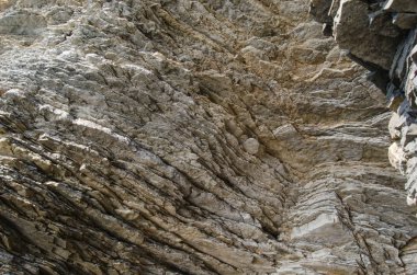 Kaya, antik çökeller kat arka plan. Katmanlı taş.