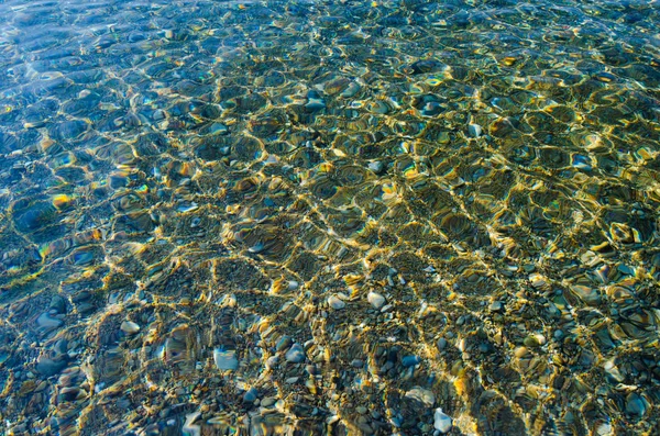 Rent Klart Vatten Botten Och Sand Den Ocean Blå — Stockfoto