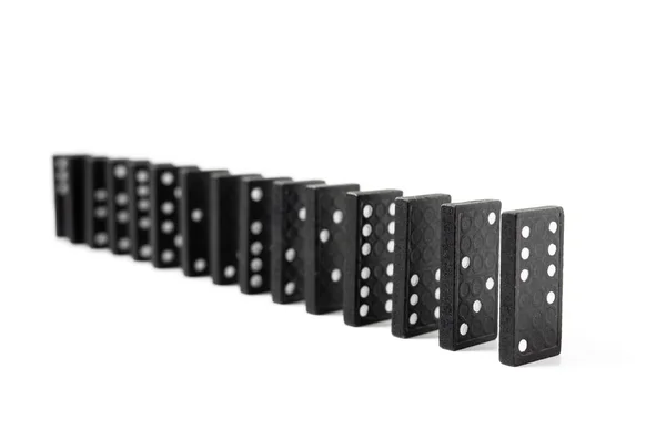 Domino Czarny Białym Tle Gra Planszowa Hobby Rozrywka — Zdjęcie stockowe