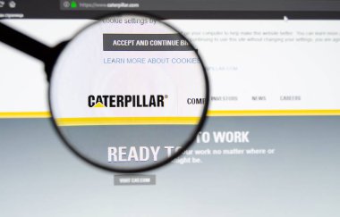 Kostanai, Kazakistan, 09 Mart 2019, Web sitesi şirketler üretim en büyük özel ekipman için dünya, Caterpillar lider.