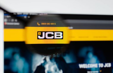 Kostanai, Kazakistan, 10 Mart 2019, Jcb bir İngiliz şirketi, ağır inşaat malzemeleri dünyanın en büyük üreticilerden biri olduğunu.