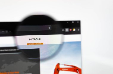 Kostanai, Kazakistan, 10 Mart 2019, web sitesi İnşaat ekipmanları üretmek için Japon şirketi Hitachi.