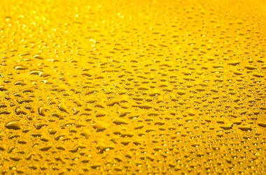 Perspirasyon, yağmurdan sonra yüzeyde su damlacıkları. Arka aydınlatmayı bırakır. Suda yaz serinliği.